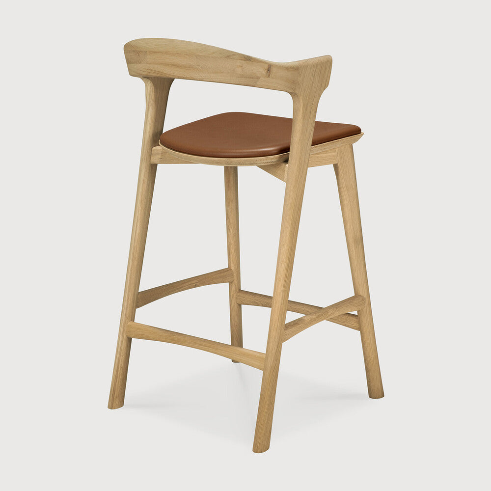 Ethnicraft Bok Counter Stool in oak, FSC-certified solid oak with varnished finish, Belgian solid wood furniture