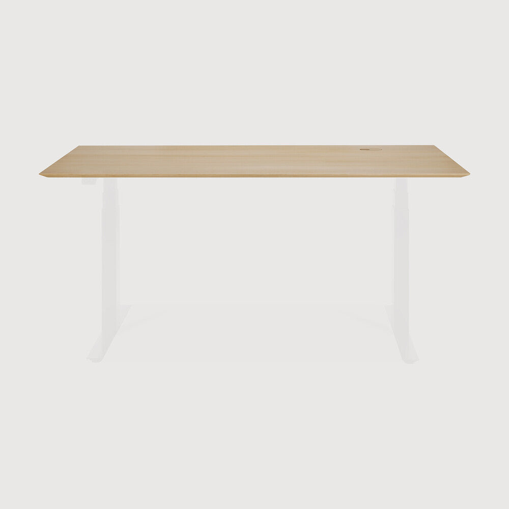 Ethnicraft Bok Adjustable Desk Table Top in oak, FSC-certified solid oak with varnished finish, Belgian solid wood furniture