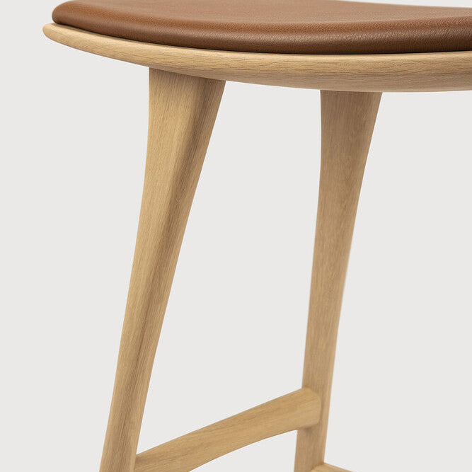 Ethnicraft Osso Bar Stool in oak, FSC-certified solid oak with varnished finish