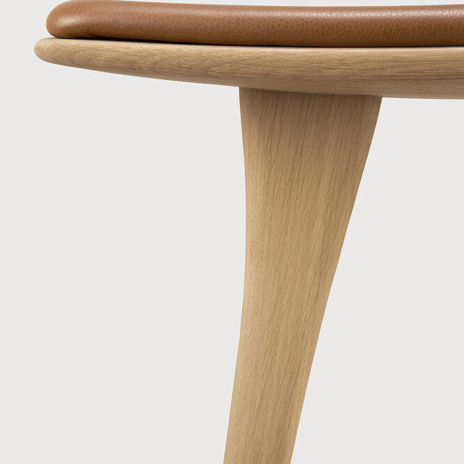 Ethnicraft Osso Bar Stool in oak, FSC-certified solid oak with varnished finish