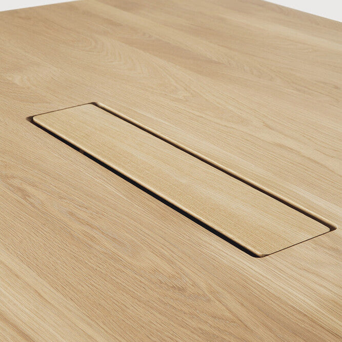 Ethnicraft Geometric Meeting Table in oak, FSC-certified solid oak with varnished finish