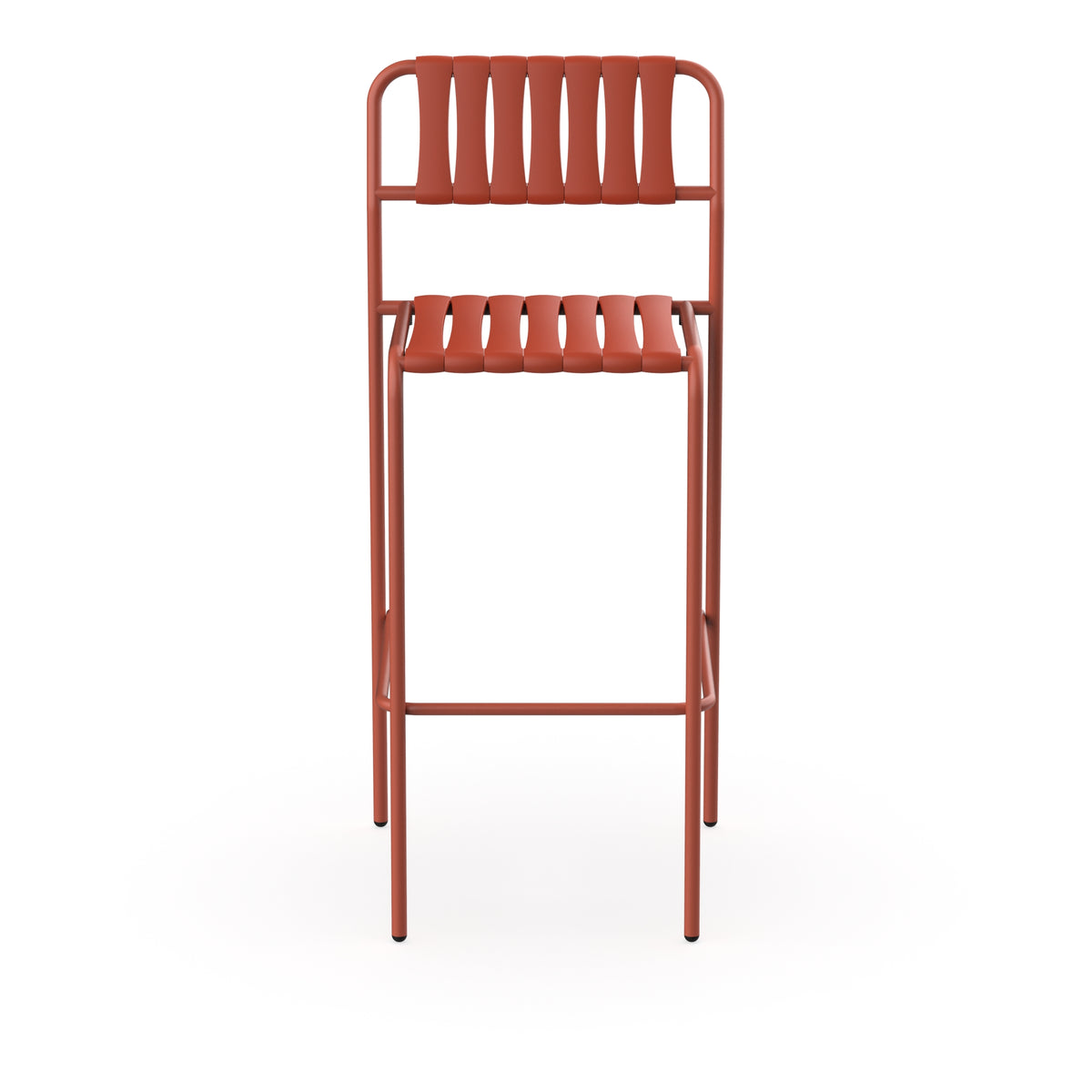 Resol Gelato Bar Stool in Greda throughout, steel frame and recycled polypropylene slats
