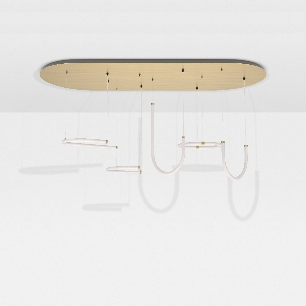 Petite Friture Unseen Triple Pendant System in glass and metal, designed by Färg & Blanche