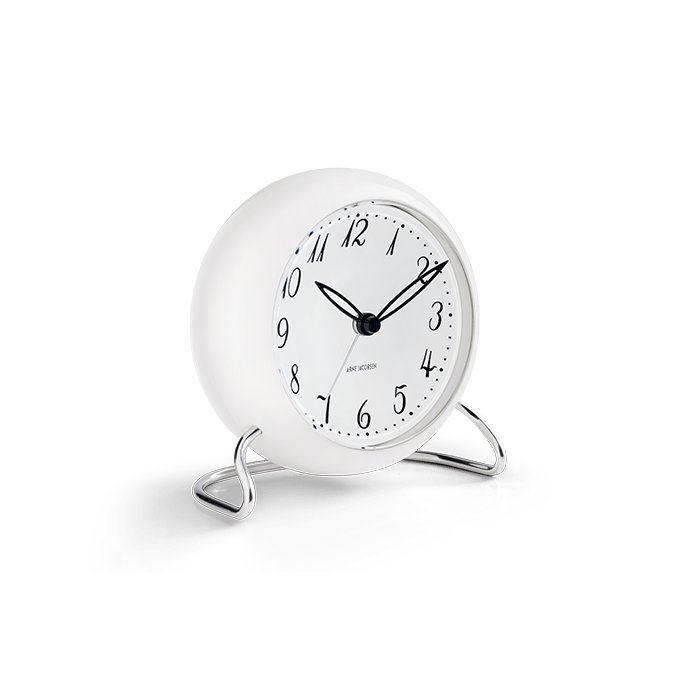Arne Jacobsen Lk Table Clock White H 4.7in Dia 4.3in