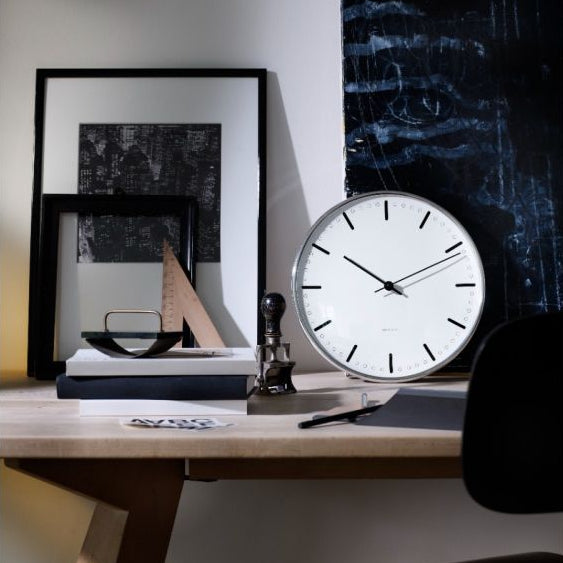Arne Jacobsen City Hall Wall Clock White/Black