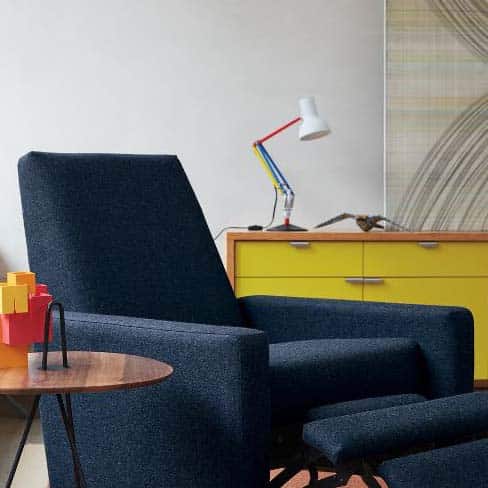 Anglepoise Type 75 Mini Desk Lamp Paul Smith Edition Three, styled in an interior setting, painted aluminum