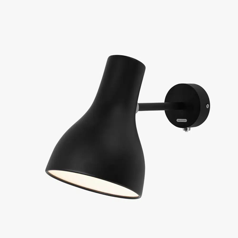 Anglepoise Type 75 wall light in Jet Black, side view
