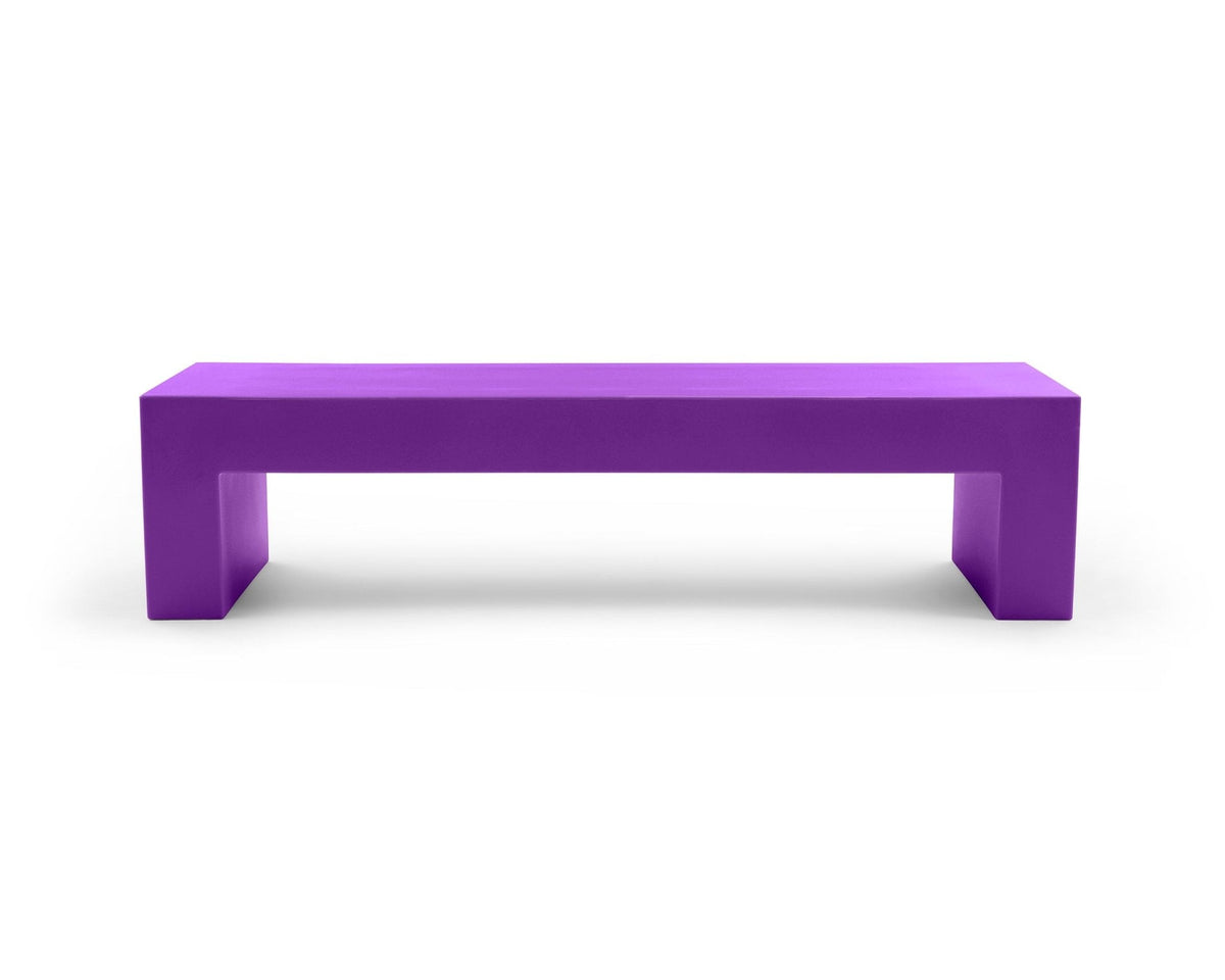 Heller Vignelli Bench, Large 72 in., in Purple, recyclable polyethylene, designed by Massimo Vignelli