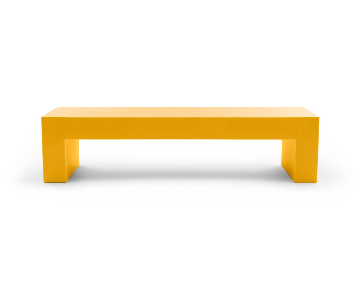 Heller Vignelli Bench, Large 72 in., in Yellow, recyclable polyethylene, designed by Massimo Vignelli