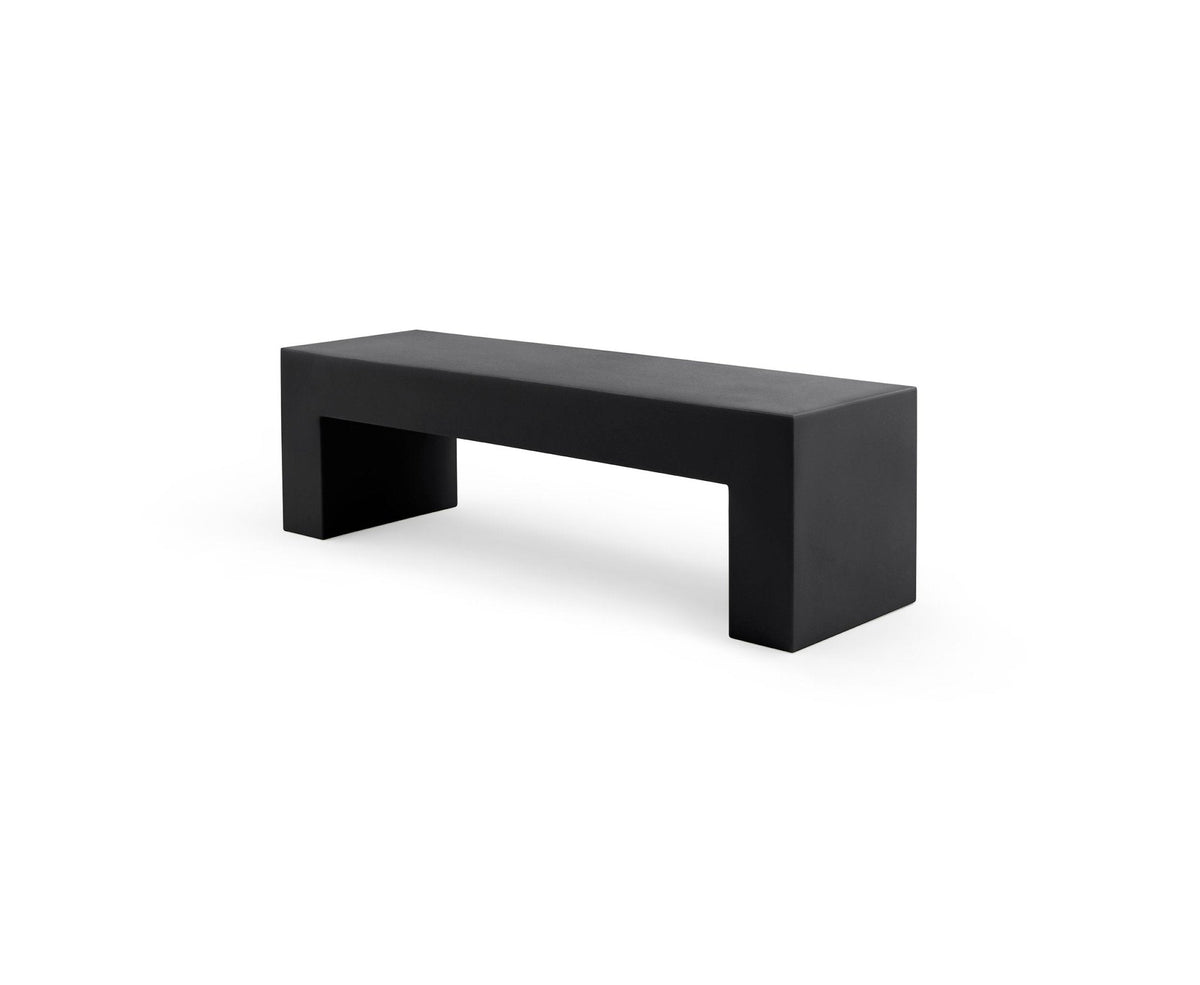 Heller Vignelli Bench, Medium 60 in., in Dark Gray, recyclable polyethylene, designed by Massimo Vignelli