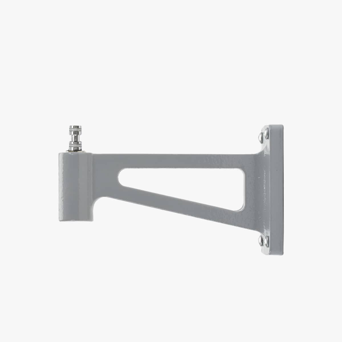 Detail of the Anglepoise Original Range cast iron wall bracket in Dove Grey, included with the Mini lamp