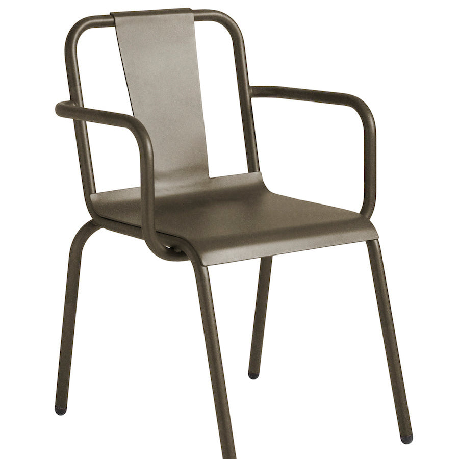 Isimar Napoles Arm Chair in Bronze, galvanized steel outdoor chair, Spanish design since 1925