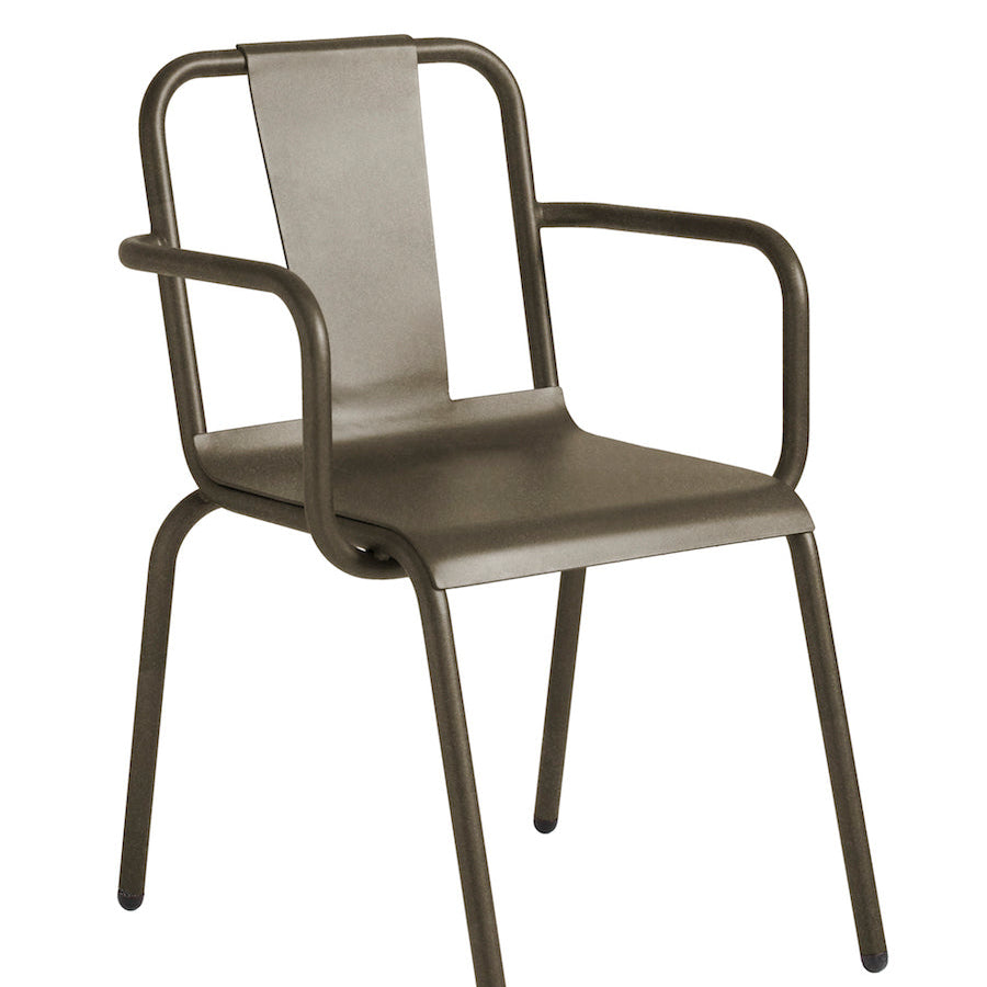 Isimar Napoles Side Chair in Bronze, galvanized steel outdoor chair, Spanish design since 1925