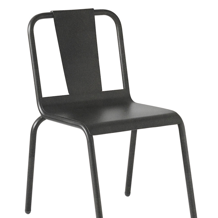 Isimar Napoles Side Chair in Manganese, galvanized steel outdoor chair, Spanish design since 1925