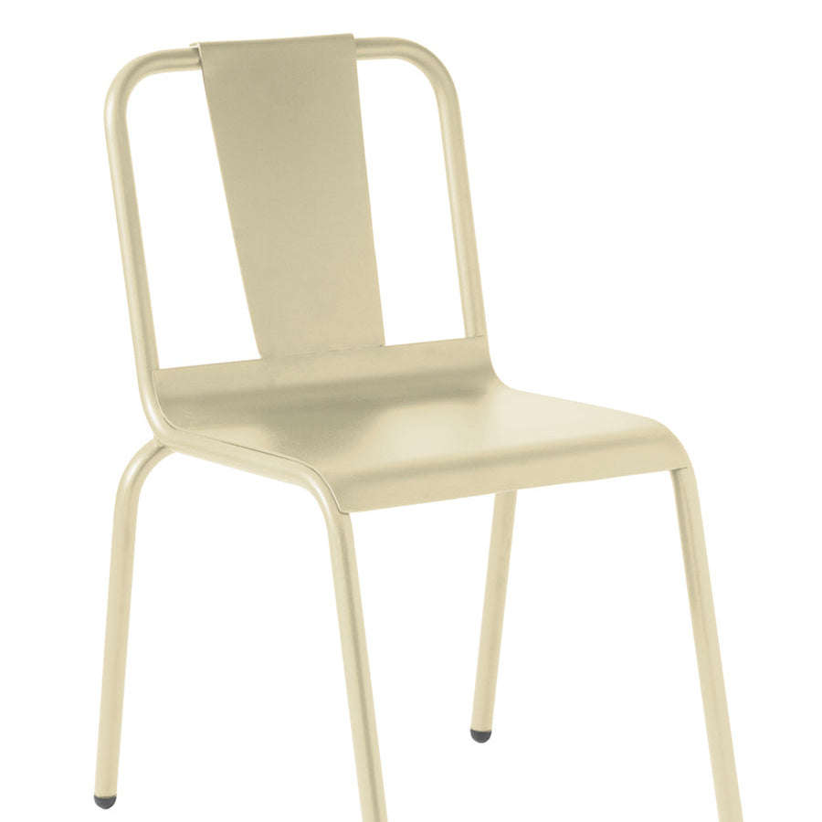 Isimar Napoles Side Chair in Pearl White, galvanized steel outdoor chair, Spanish design since 1925