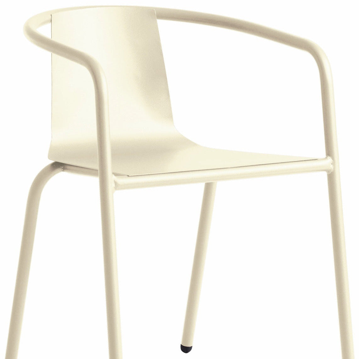 Isimar Cadiz Arm Chair in Pearl White, galvanized steel outdoor chair, Spanish design since 1925