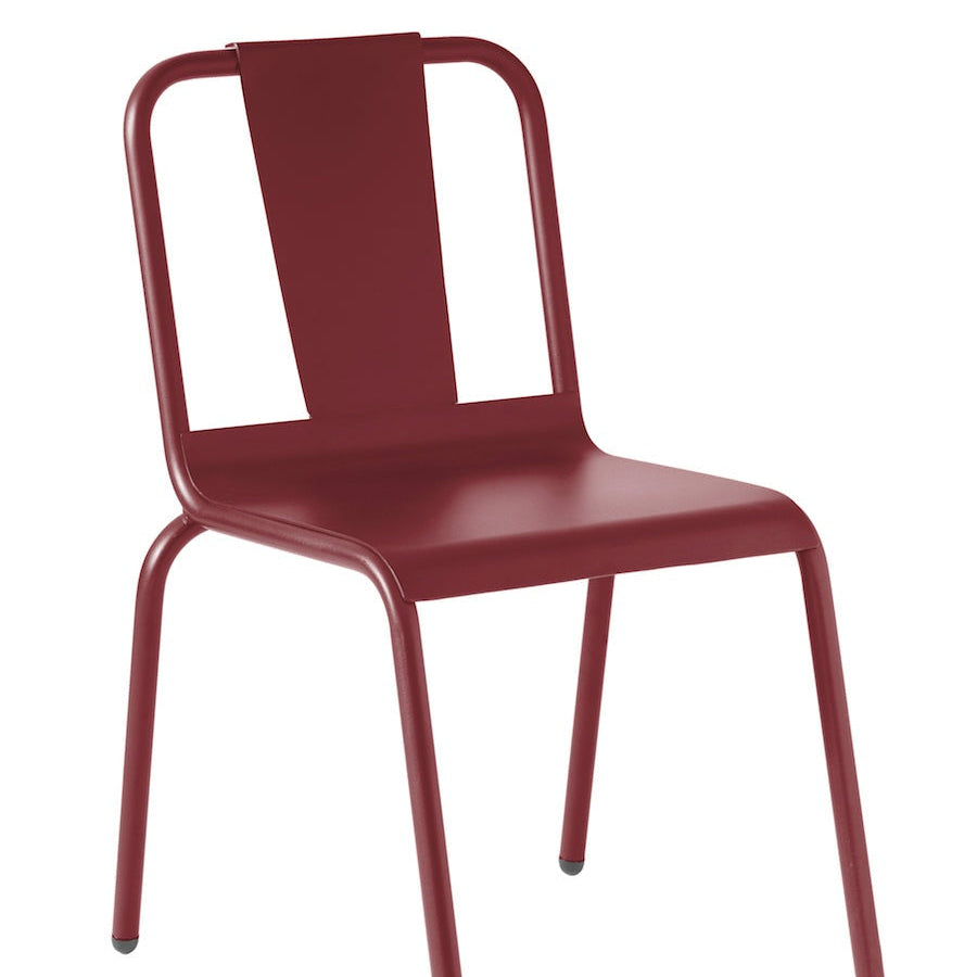 Isimar Napoles Side Chair in Purple Red, galvanized steel outdoor chair, Spanish design since 1925