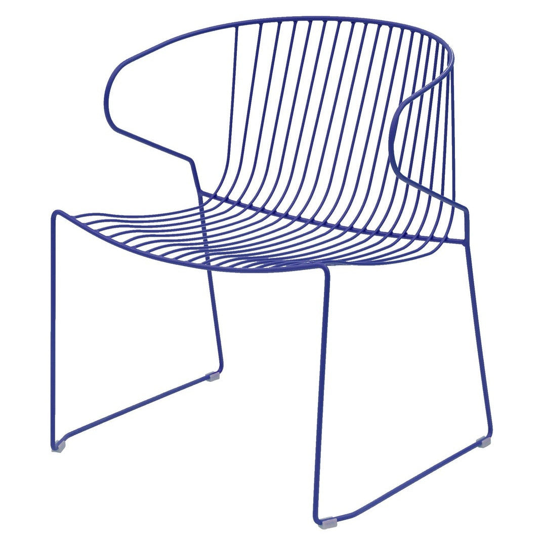 Isimar Bolonia Lounge Chair in Ultramarine Blue, galvanized steel outdoor chair, Spanish design since 1925