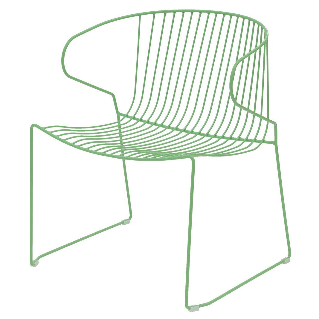 Isimar Bolonia Lounge Chair in Pastel Green, galvanized steel outdoor chair, Spanish design since 1925