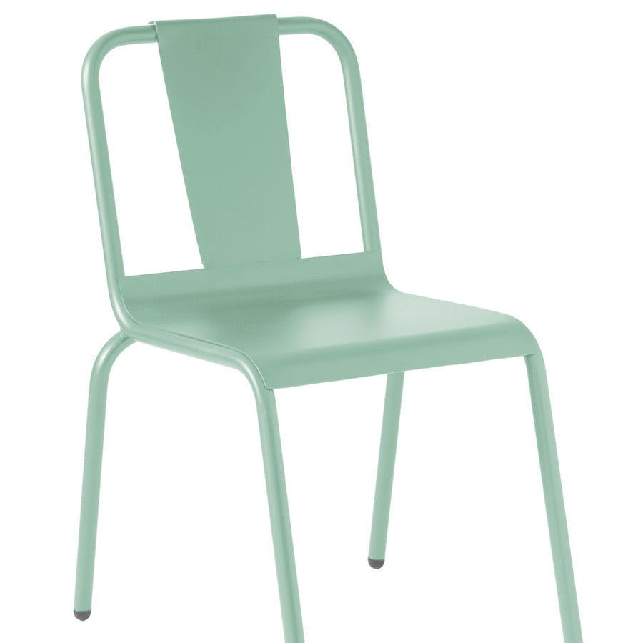 Isimar Napoles Side Chair in Pastel Green, galvanized steel outdoor chair, Spanish design since 1925