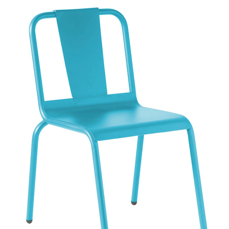 Isimar Napoles Side Chair in Light Green, galvanized steel outdoor chair, Spanish design since 1925