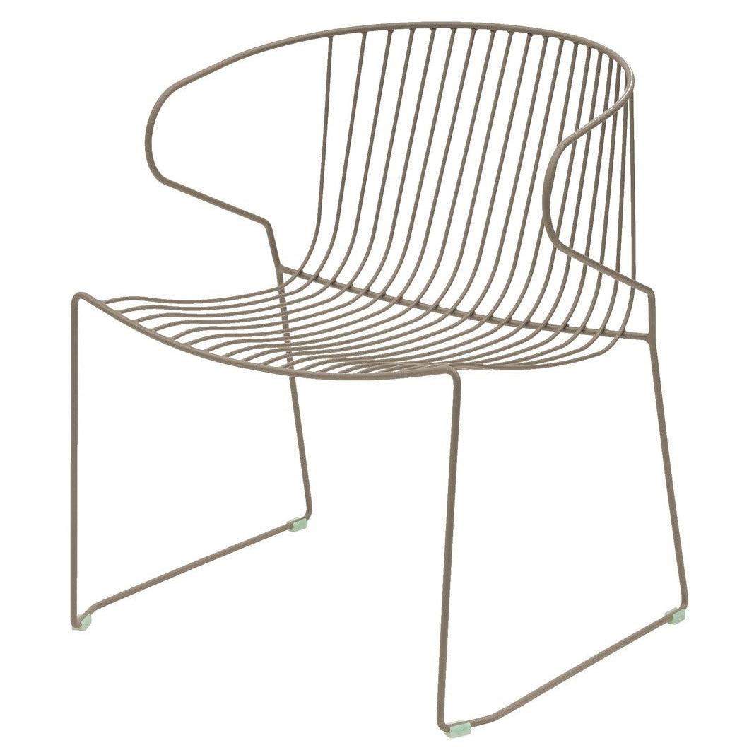 Isimar Bolonia Lounge Chair in Beige Grey, galvanized steel outdoor chair, Spanish design since 1925