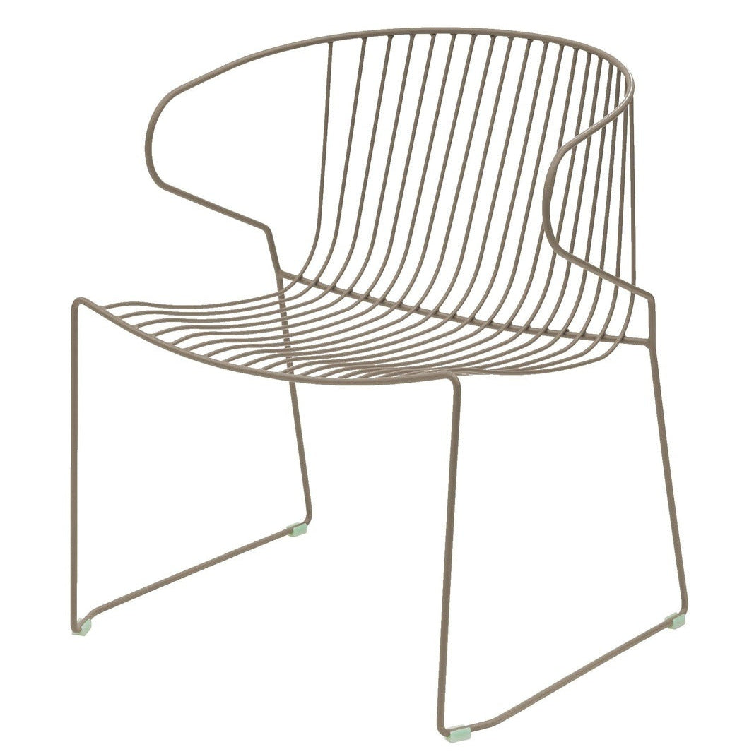 Isimar Bolonia Lounge Chair in Beige Grey, galvanized steel outdoor chair, Spanish design since 1925