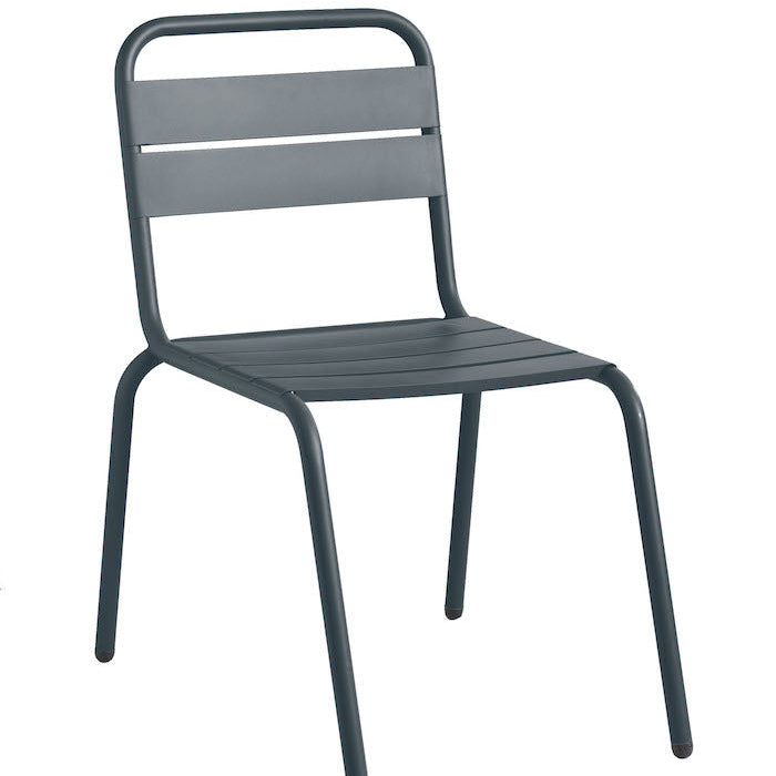 Isimar Barceloneta Side Chair in Anthracite Grey, galvanized steel outdoor chair, Spanish design since 1925