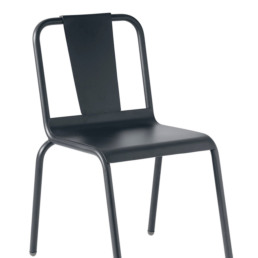 Isimar Napoles Side Chair in Anthracite Grey, galvanized steel outdoor chair, Spanish design since 1925
