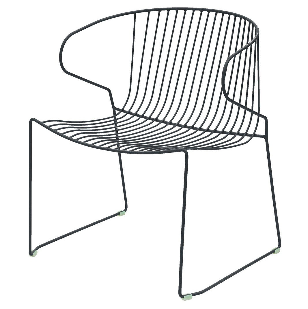 Isimar Bolonia Lounge Chair in Graphite Black, galvanized steel outdoor chair, Spanish design since 1925