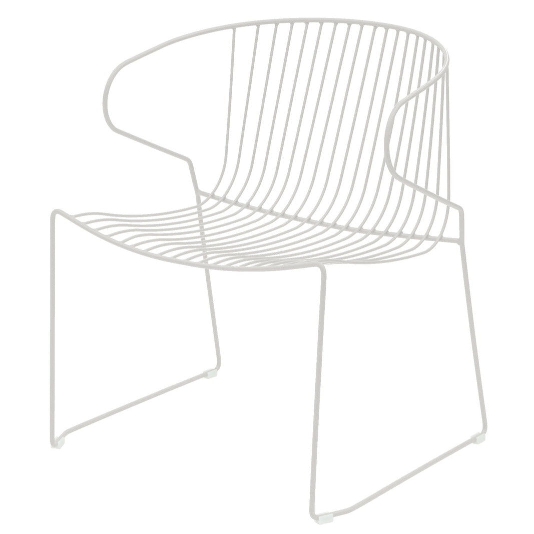 Isimar Bolonia Lounge Chair in Traffic White, galvanized steel outdoor chair, Spanish design since 1925