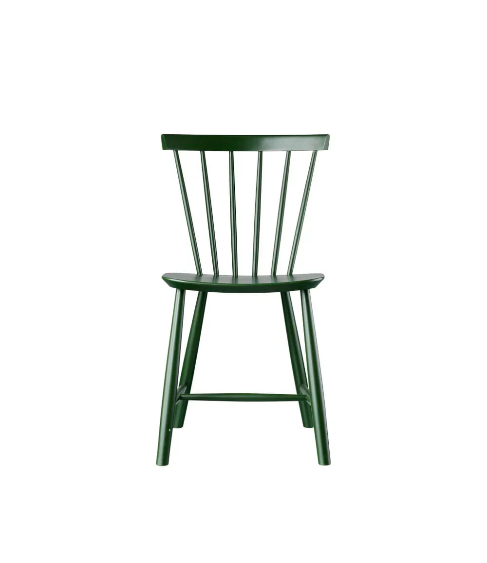 FDB Møbler J46 chair in bottle green solid beech, a Nordic Swan Ecolabel certified Danish design by Poul M. Volther