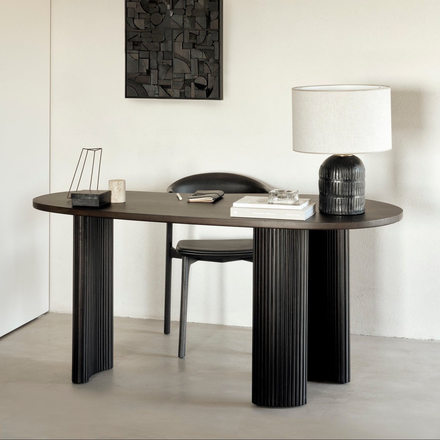 Ethnicraft Oden solid oak desk in a home office