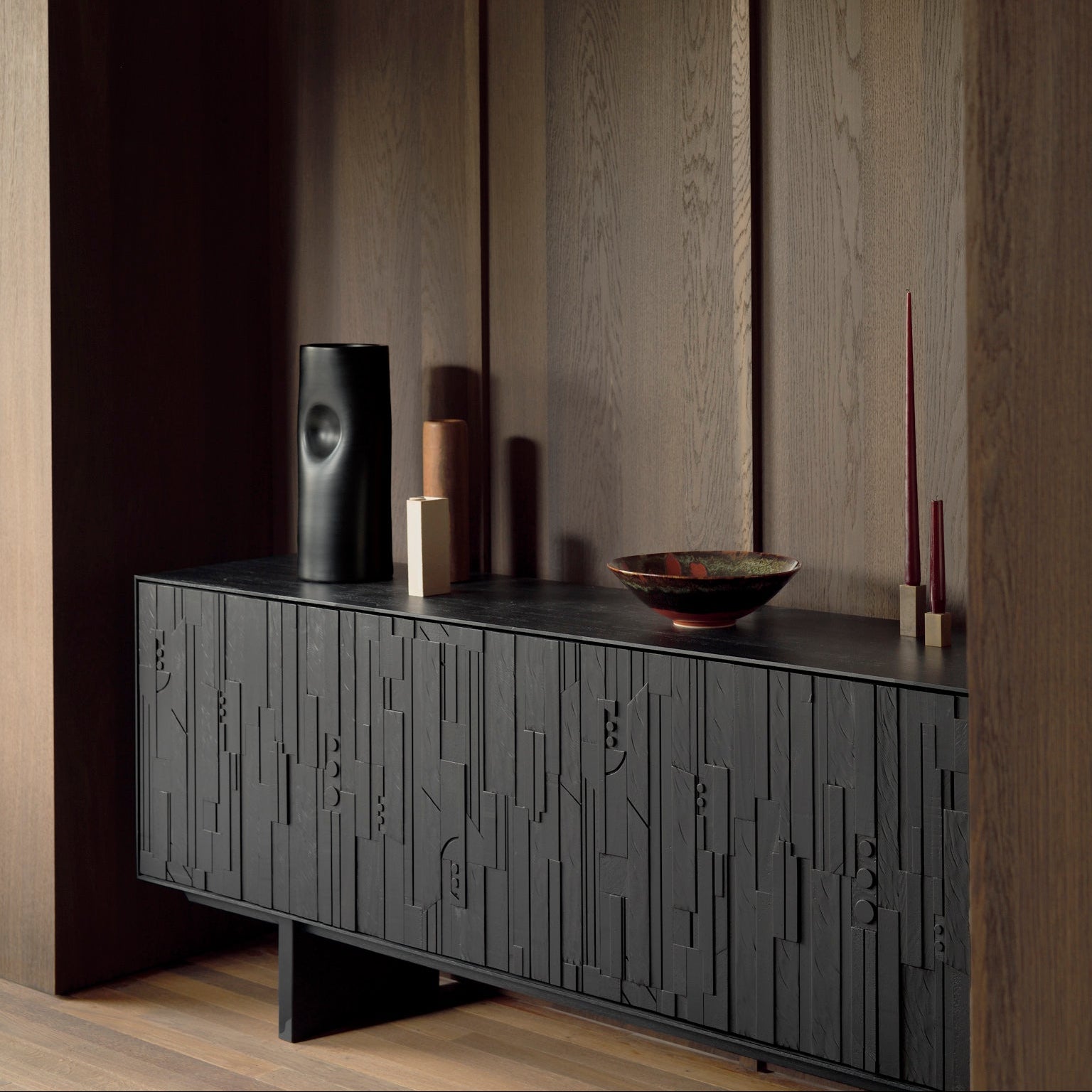 Ethnicraft Mosaic Sideboard, FSC-certified solid wood furniture by Belgian brand