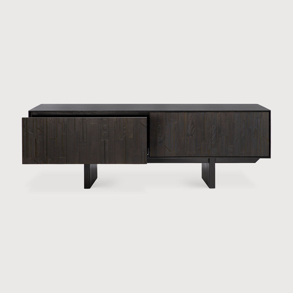 Ethnicraft Mosaic TV Cupboard, FSC-certified solid wood furniture by Belgian brand
