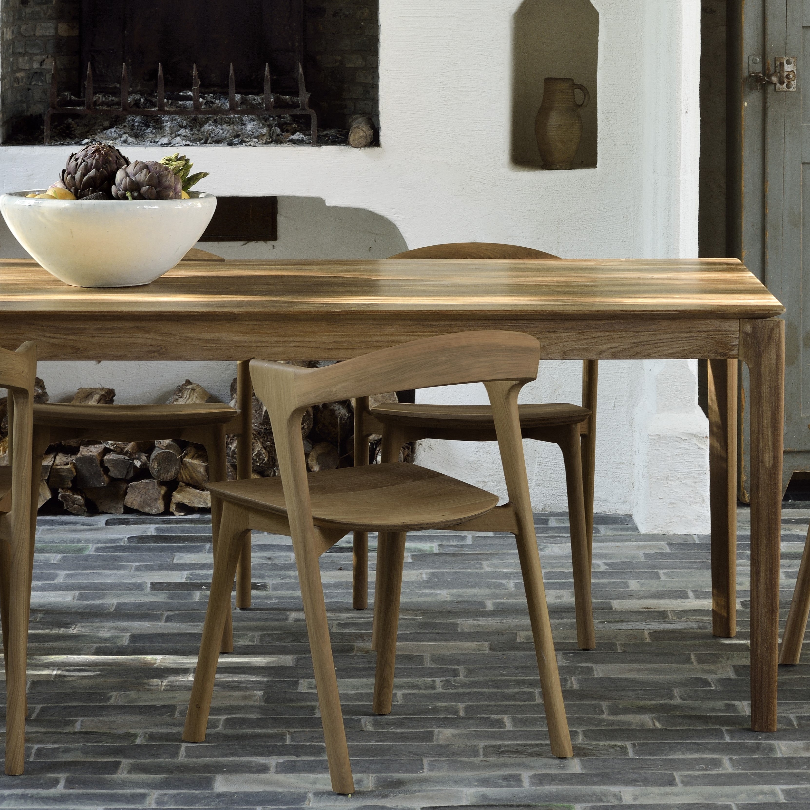Ethnicraft Bok Extendable Dining Table styled in an interior setting