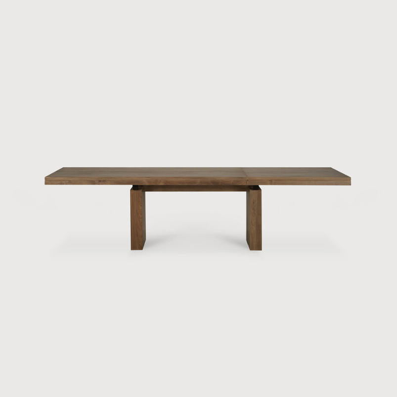 Ethnicraft Double Extendable Dining Table, FSC-certified solid wood furniture by Belgian brand