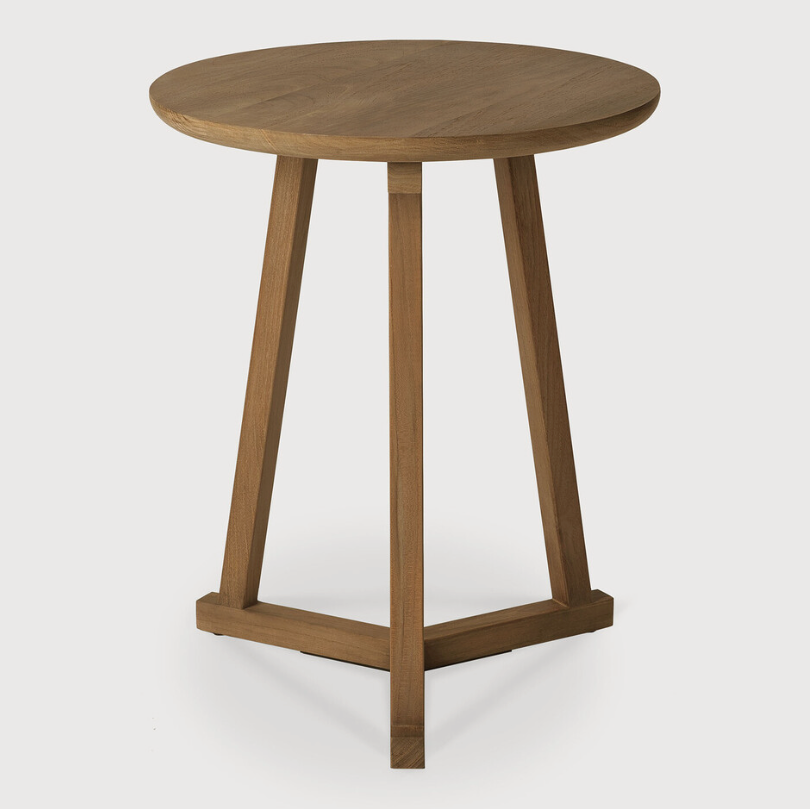 Ethnicraft Tripod Side Table, FSC-certified solid wood furniture by Belgian brand