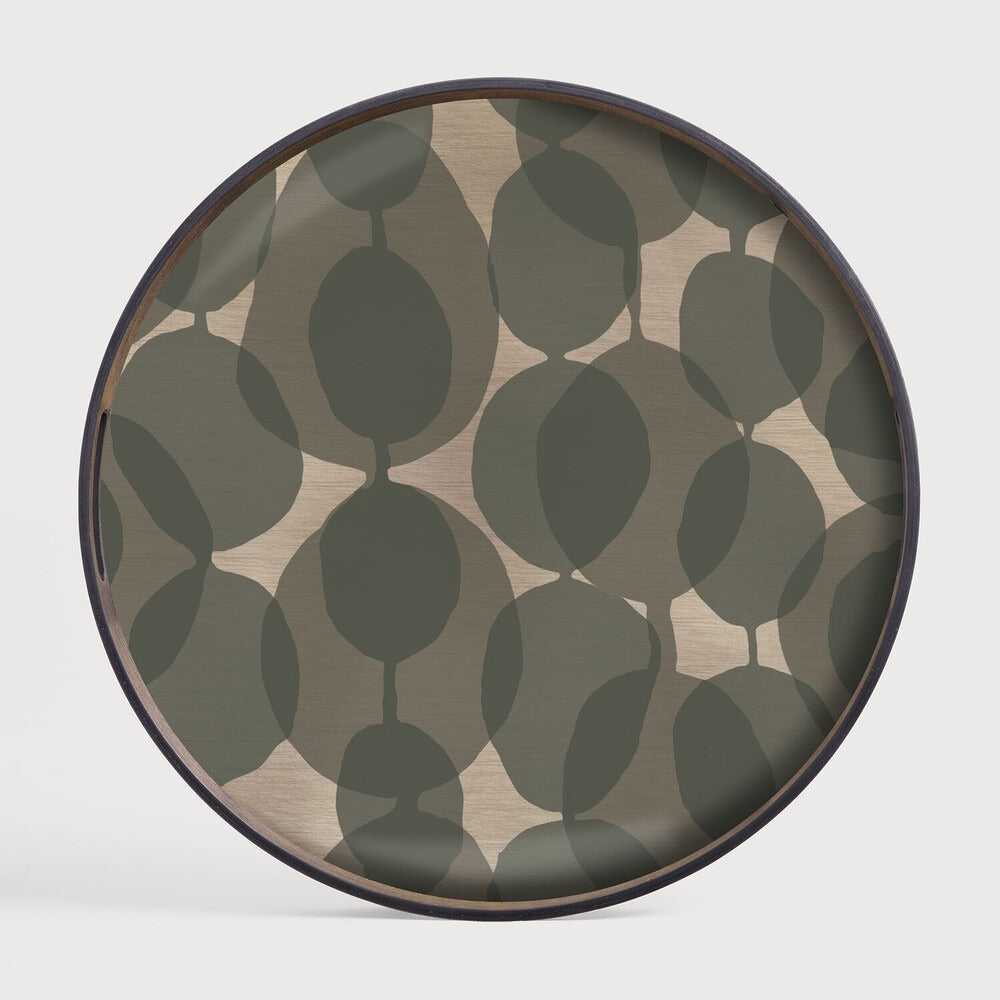 Ethnicraft Connected Dots Glass Tray with bronzed glass, Belgian-designed accessory