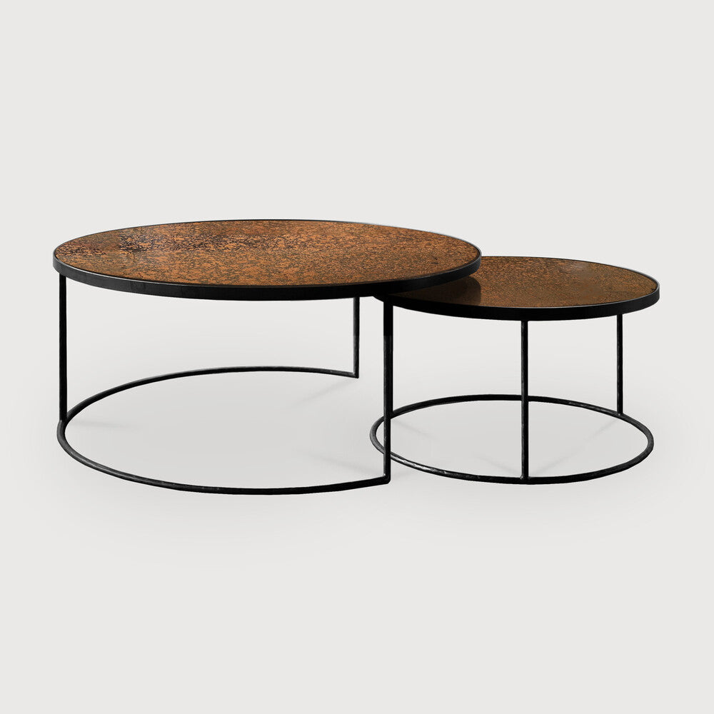 Ethnicraft Nesting Coffee Table Set, FSC-certified solid wood furniture by Belgian brand