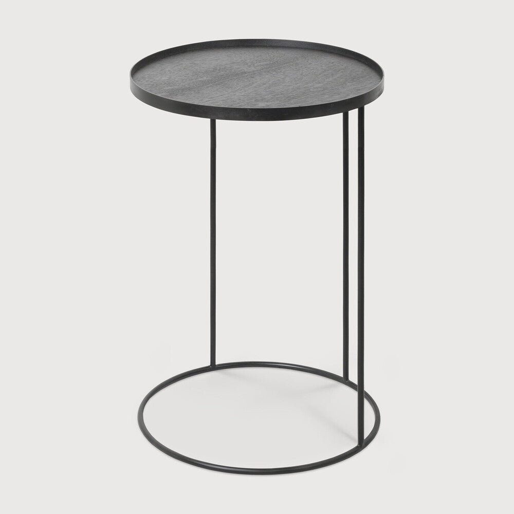 Ethnicraft Round Tray Side Table, FSC-certified solid wood furniture by Belgian brand