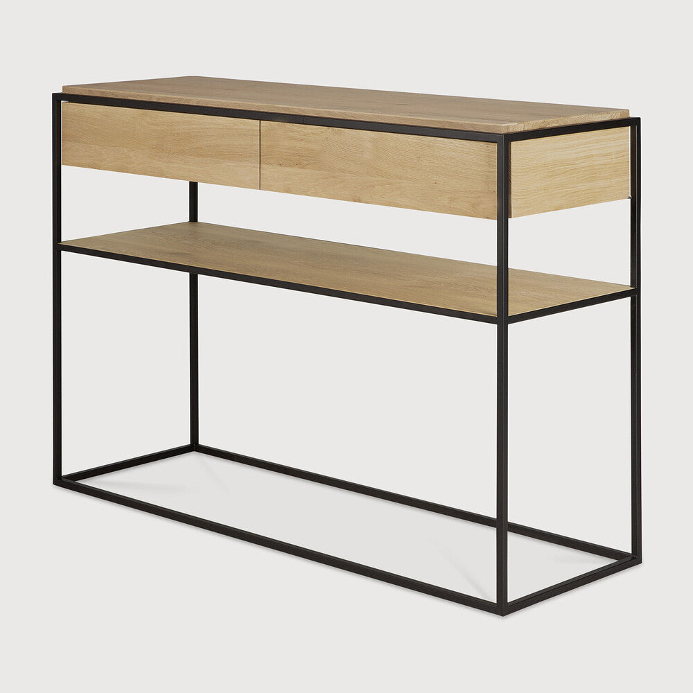 Ethnicraft Monolit Console, FSC-certified solid wood furniture by Belgian brand
