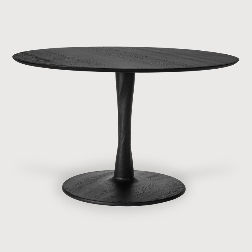 Ethnicraft Torsion Round Dining Table, FSC-certified solid wood furniture by Belgian brand