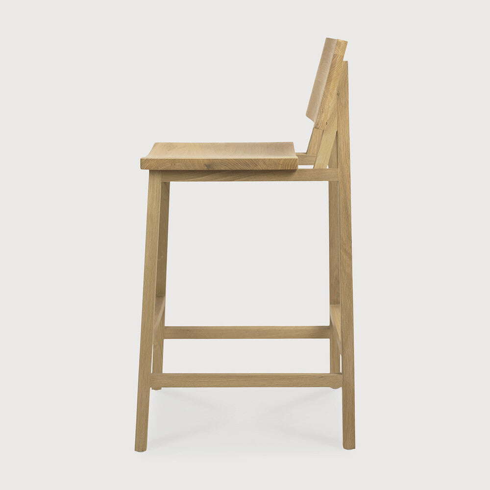 Ethnicraft N3 Counter Stool, FSC-certified solid wood furniture by Belgian brand