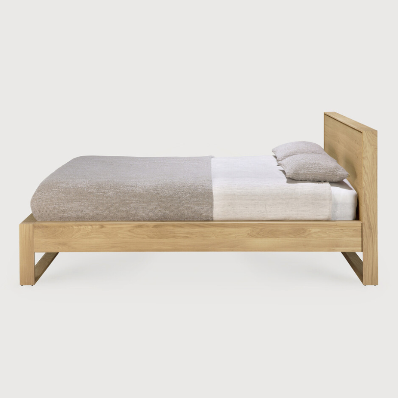 Ethnicraft Nordic II Bed, FSC-certified solid wood furniture by Belgian brand