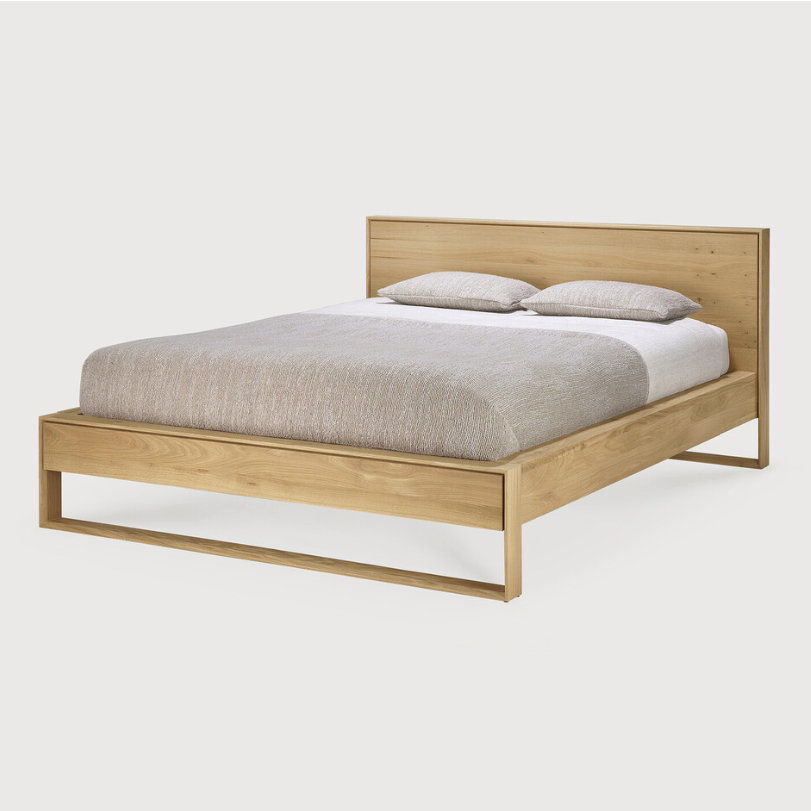 Ethnicraft Nordic II Bed, FSC-certified solid wood furniture by Belgian brand