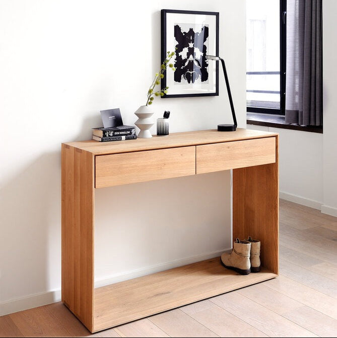 Ethnicraft Nordic Console styled in an interior setting