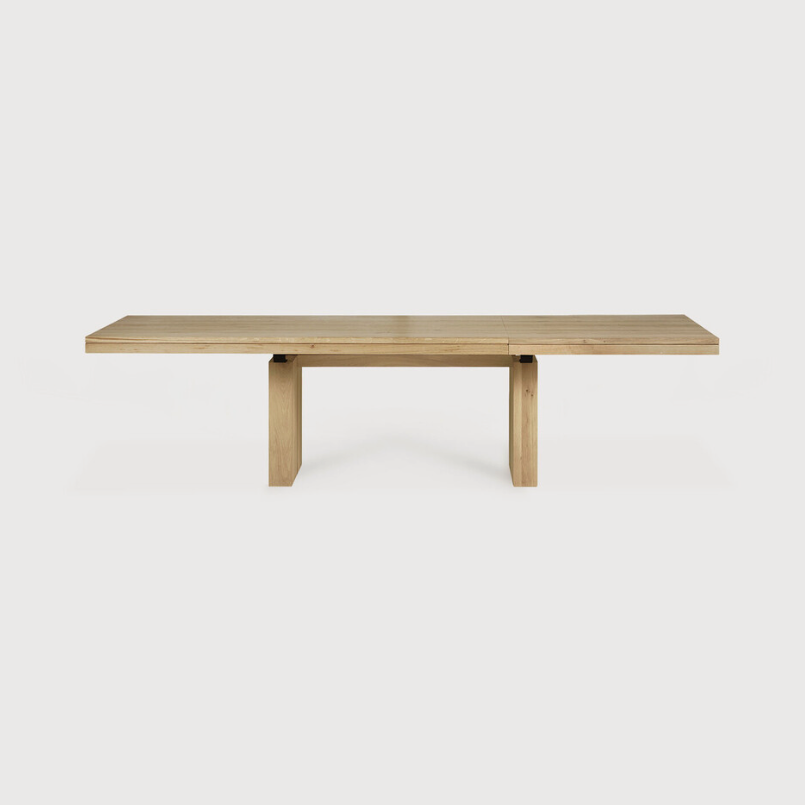 Ethnicraft Double Extendable Dining Table, FSC-certified solid wood furniture by Belgian brand