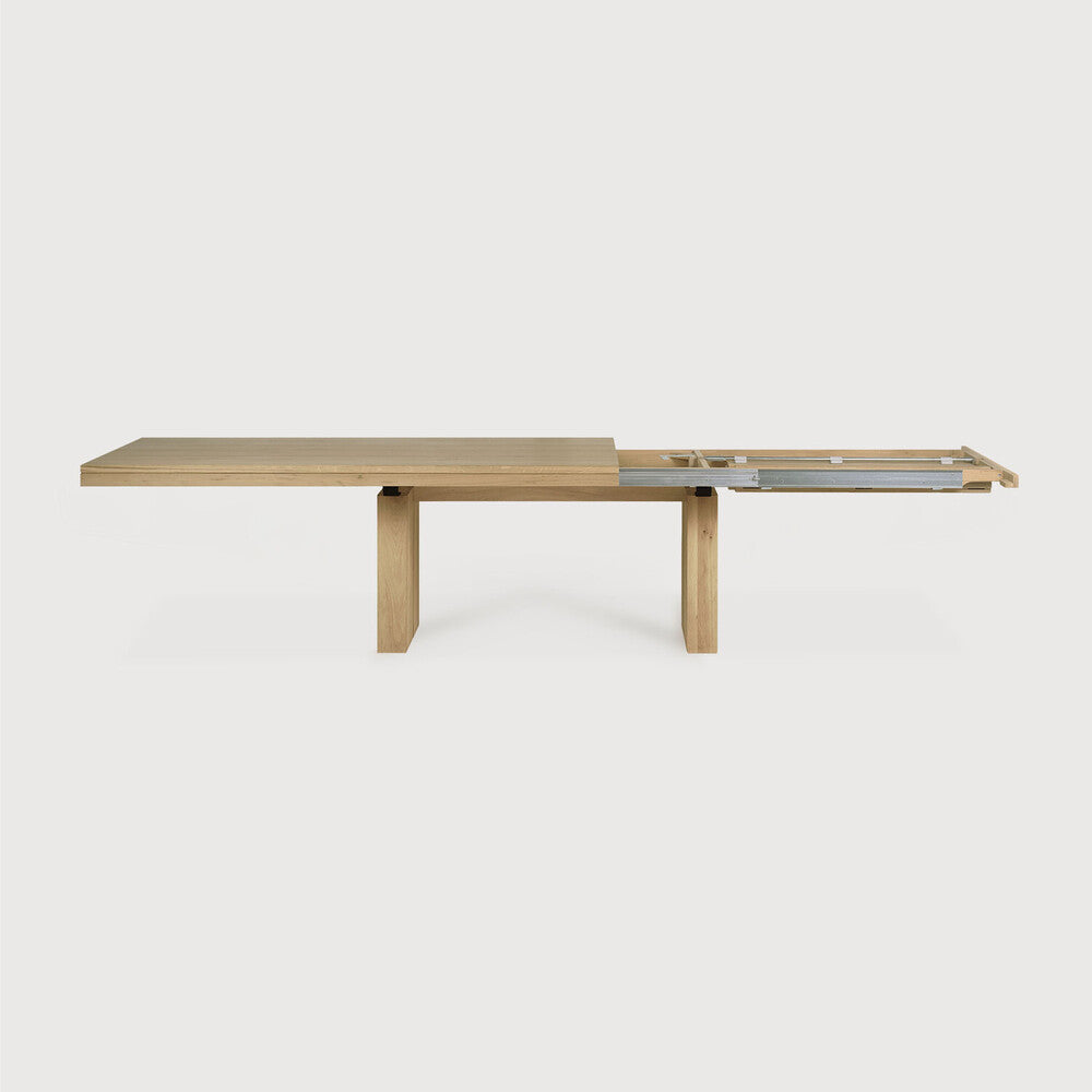Ethnicraft Double Extendable Dining Table, FSC-certified solid wood furniture by Belgian brand