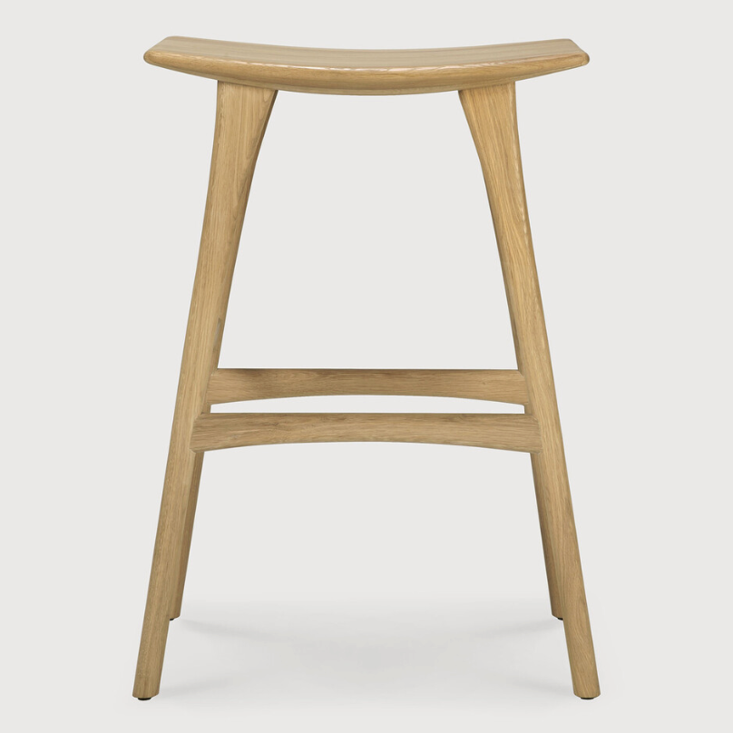 Ethnicraft Osso Stool, FSC-certified solid wood furniture by Belgian brand